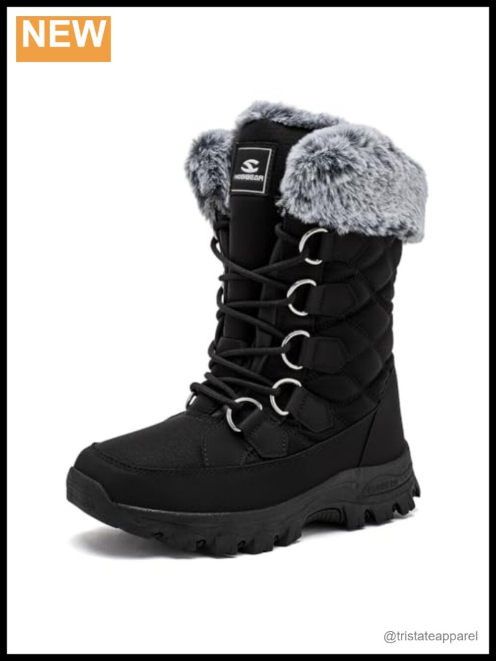 Womens Winter Snow Boots Faux Fur Lined Water Resistant Mid-Calf Lace Up Warm